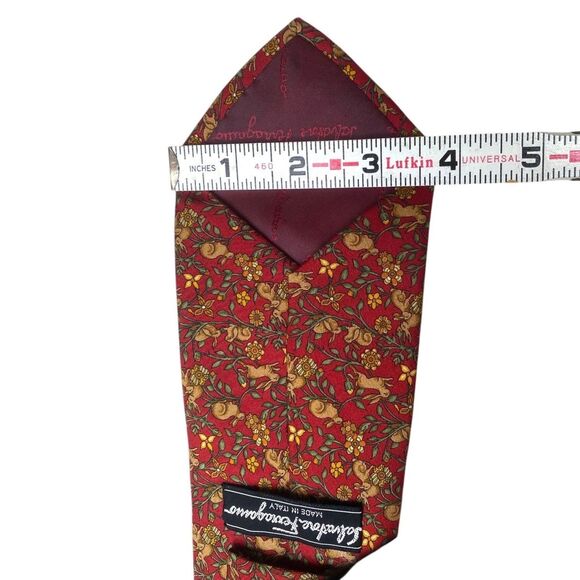 Salvatore Ferragamo 100% Silk Tie Bunny & Floral Novelty Print Made in Italy 57” - Picture 14 of 14